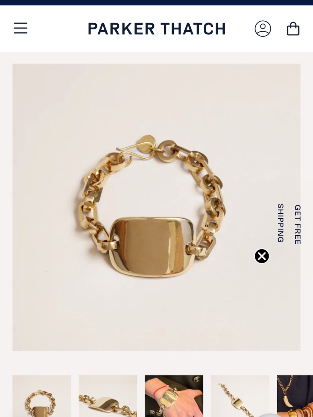 Parker Thatch Polished Gold ID Link Bracelet